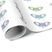Butterflies gepersonaliseerde naam cadeaupapier (Rol Hoek)