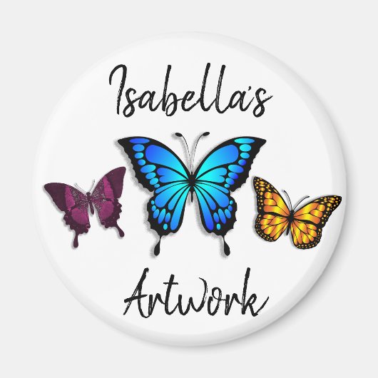 Butterflies Gepersonaliseerde Naam Magneet (Voorkant)