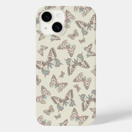 Butterflies gevlekt met bruine bijen Case-Mate iPhone case (Achterkant)