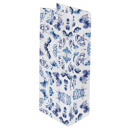 Butterflies Gift Bag Wijn Cadeautas (Voorkant Gekanteld)
