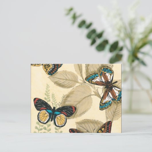 Butterflies glijdend over bladeren briefkaart (Staand voorkant)