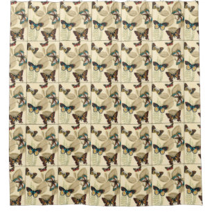 Butterflies glijdend over bladeren douchegordijn