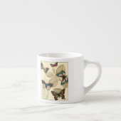 Butterflies glijdend over bladeren espresso kop (Rechts)