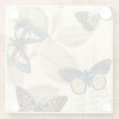 Butterflies glijdend over bladeren glazen onderzetter (Achterkant)