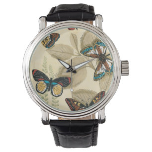 Butterflies glijdend over bladeren horloge