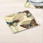 Butterflies glijdend over bladeren kartonnen onderzetters (Schuin)