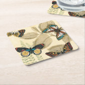 Butterflies glijdend over bladeren kartonnen onderzetters (Schuin)