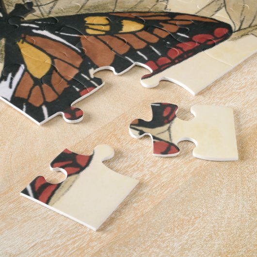 Butterflies glijdend over bladeren legpuzzel (Zijkant)