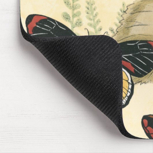 Butterflies glijdend over bladeren muismat (Hoek)