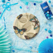 Butterflies glijdend over bladeren papieren bordje (Feest)