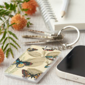 Butterflies glijdend over bladeren sleutelhanger (Voorkant Rechts)