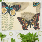 Butterflies glijdend over bladeren theedoek (Gevouwen)