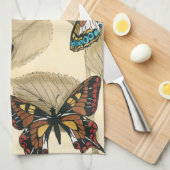 Butterflies glijdend over bladeren theedoek (Quarter Fold)