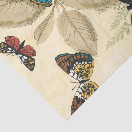 Butterflies glijdend over bladeren tissuepapier (Detail)
