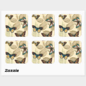 Butterflies glijdend over bladeren vierkante sticker (Vel)