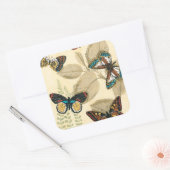 Butterflies glijdend over bladeren vierkante sticker (Envelop)
