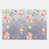 Butterflies Gnomes & Winged Fairies Garden Paars Inpakpapier Vel (Voorkant 2)
