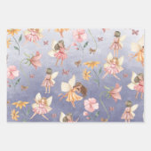 Butterflies Gnomes & Winged Fairies Garden Paars Inpakpapier Vel (Voorkant)