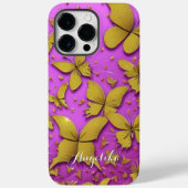 Butterflies Gold Glitters roze achtergrond Case-Mate iPhone Case (Achterkant)