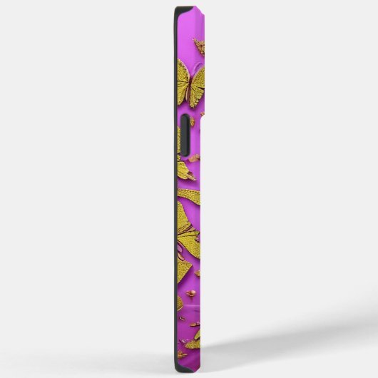 Butterflies Gold Glitters roze achtergrond Case-Mate iPhone Case (Achterkant / Rechts)