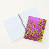 Butterflies Gold Glitters roze achtergrond Notitieboek (Binnen)