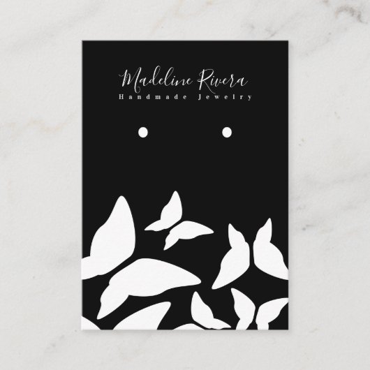 Butterflies Handmade Artisan Earring Display Kaart Contactkaartje (Voorkant)