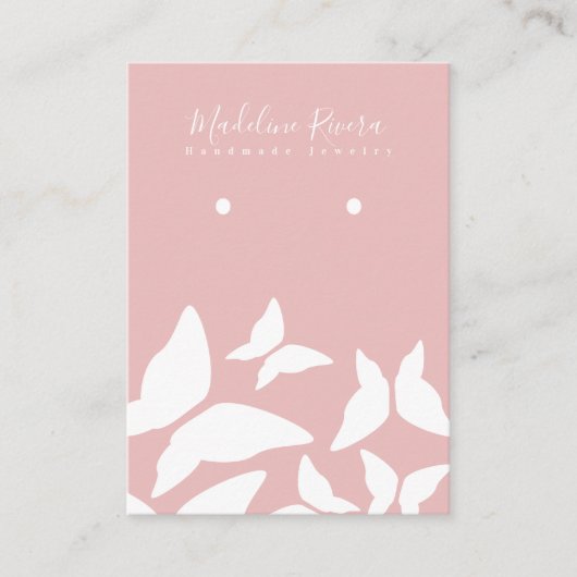 Butterflies Handmade Artisan Earring Display Kaart Contactkaartje (Voorkant)