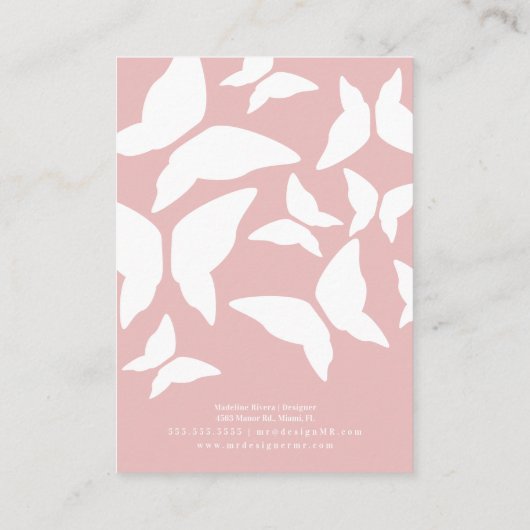 Butterflies Handmade Artisan Earring Display Kaart Contactkaartje (Achterkant)