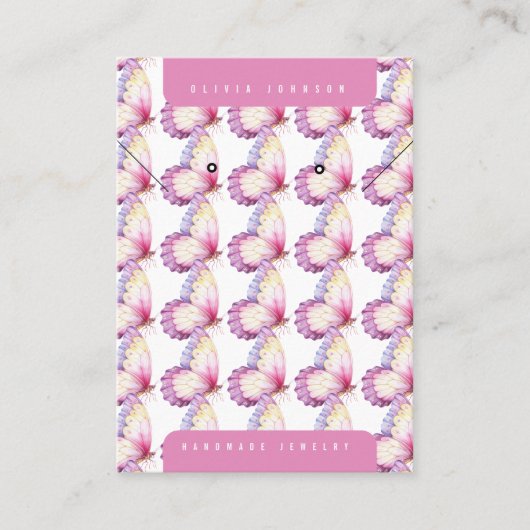 Butterflies Handmade DIY Jewelry Display Card Visitekaartje (Voorkant)