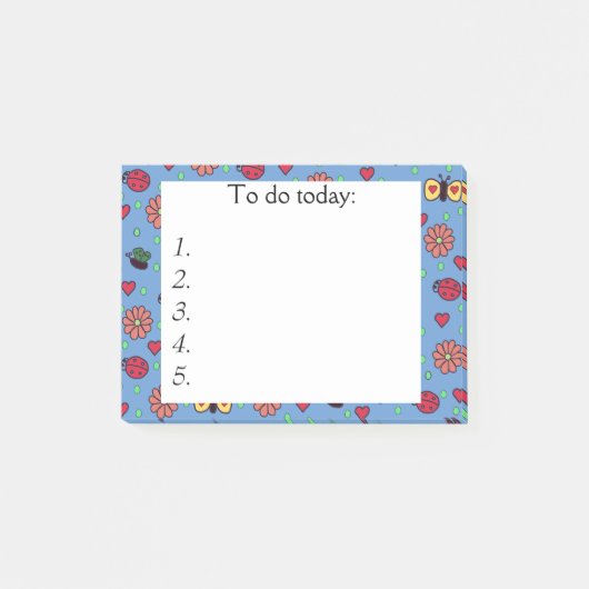 Butterflies, Hearts en Flowers Post het Nota's Post-it® Notes (Voorkant)