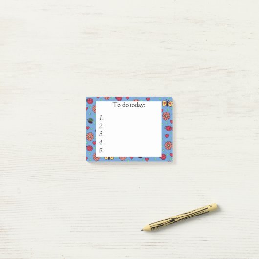 Butterflies, Hearts en Flowers Post het Nota's Post-it® Notes (Op bureau)