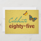 Butterflies High Heel 85th Birthday Invite Kaart (Achterkant)