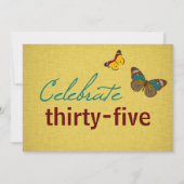 Butterflies High Hiel 35th Birthday Invite Kaart (Achterkant)
