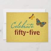 Butterflies High Hiel 55th Birthday Invite Kaart (Achterkant)