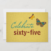 Butterflies High Hiel 65th Birthday Invite Kaart (Achterkant)