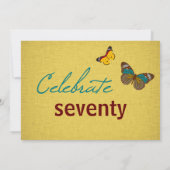 Butterflies High Hiel 70th Birthday Invite Kaart (Achterkant)