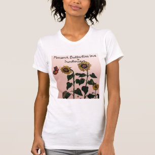 Butterflies houden van zonnebloemen t-shirt