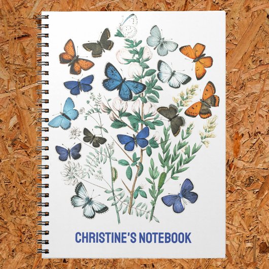 Butterflies Illustratie met Naam op een Notitieboek
