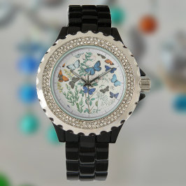 Butterflies Illustratie op een horloge