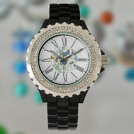 Butterflies Illustratie op een horloge