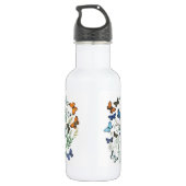  Butterflies Illustratie op een roestvrij St. Waterfles (Achterkant)