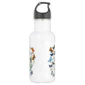  Butterflies Illustratie op een roestvrij St. Waterfles (Voorkant)