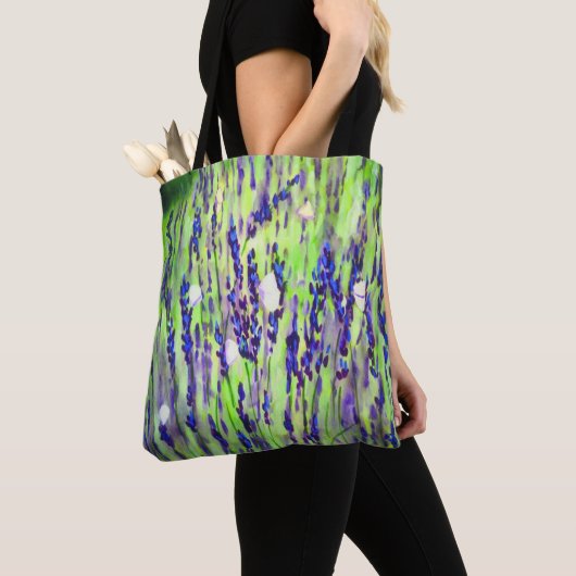 Butterflies in de lavendel-Canvas tas (Dichtbij)
