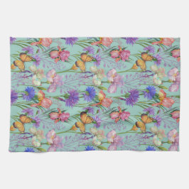 Butterflies in de tuin theedoek