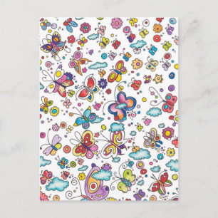 Butterflies in de wolken briefkaart