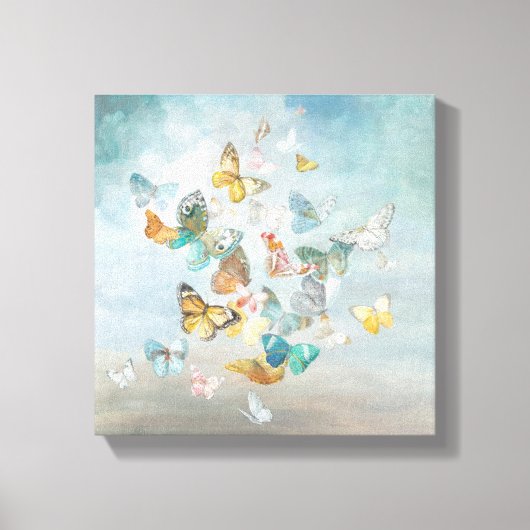 Butterflies in de wolken canvas afdruk (Voorkant)