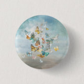 Butterflies in de wolken ronde button 3,2 cm (Voorkant)