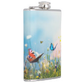 Butterflies in een blokveld heupfles (Rechts)
