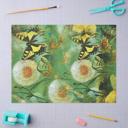 Butterflies in een Dandelion Forest Tissuepapier (Craft)