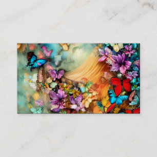Butterflies in Flight Fantasy Graphic Triptych Visitekaartje